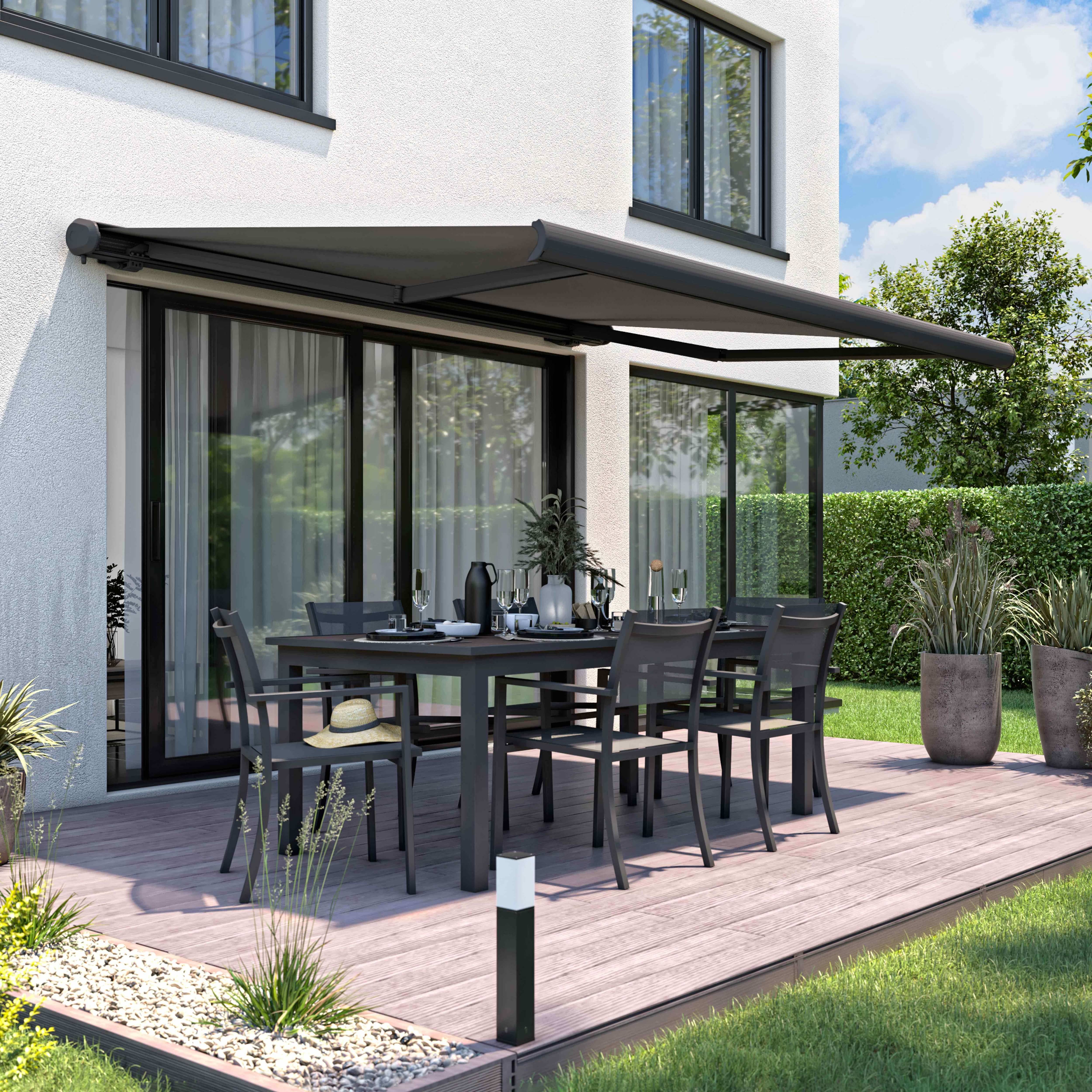 Oviala - Store banne coffre integral 2.95x2.5m aluminium gris Caleta - Oviala - Image 2