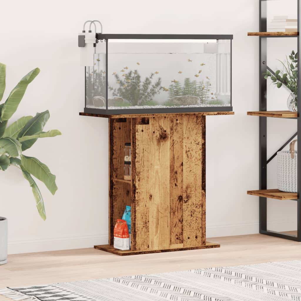 Support pour aquarium Bois Ancien avec Étagères de Rangement 36x75x72,5 cm - ComfortXL Outdoor Living - Image 1