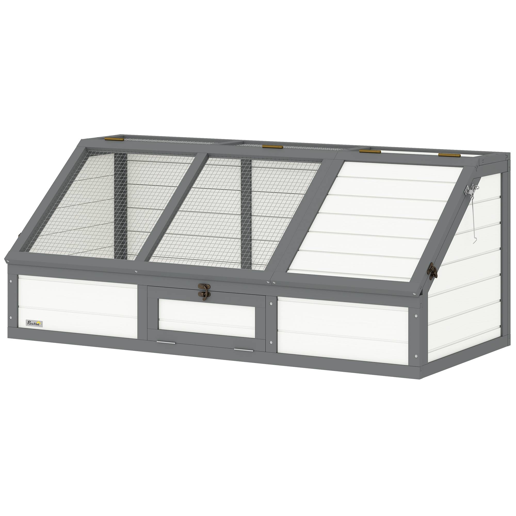 ComfortXL - Enclos tortue bois de sapin blanc 120 x 55 x 20/50 cm extérieur sans fond sécurisé pour tortues et lapins - Image 2
