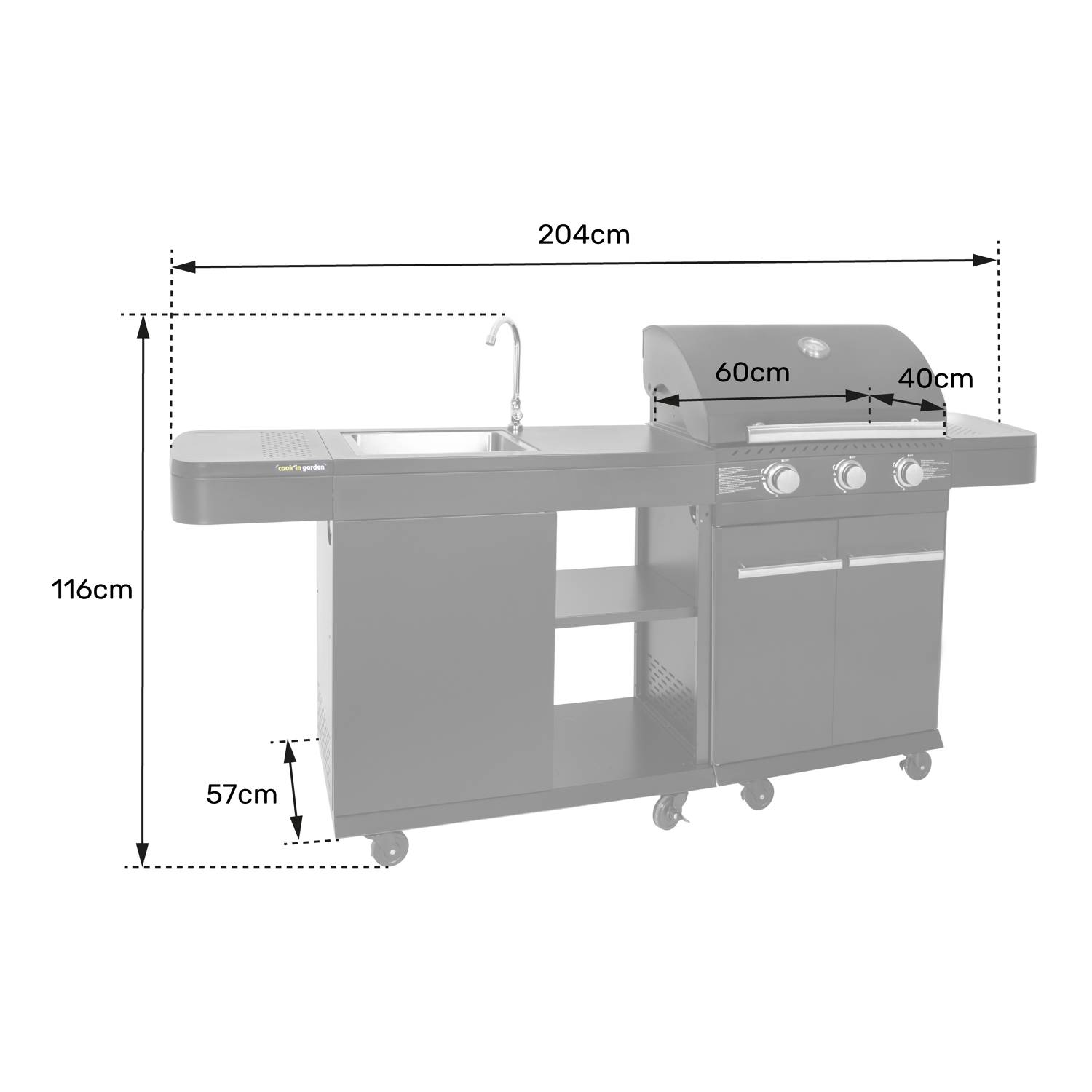 Cuisine extérieure modulable FYRA - 3 brûleurs - COOK'IN GARDEN - Image 7