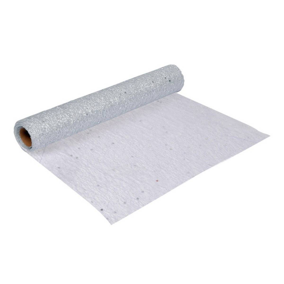 Chemin de Table Jetable "Sequins" 30cmx4m Argent - Image 1