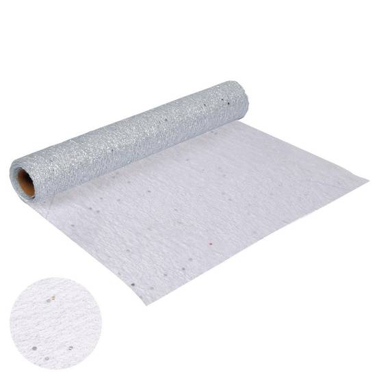 Chemin de Table Jetable "Sequins" 30cmx4m Argent - Image 2