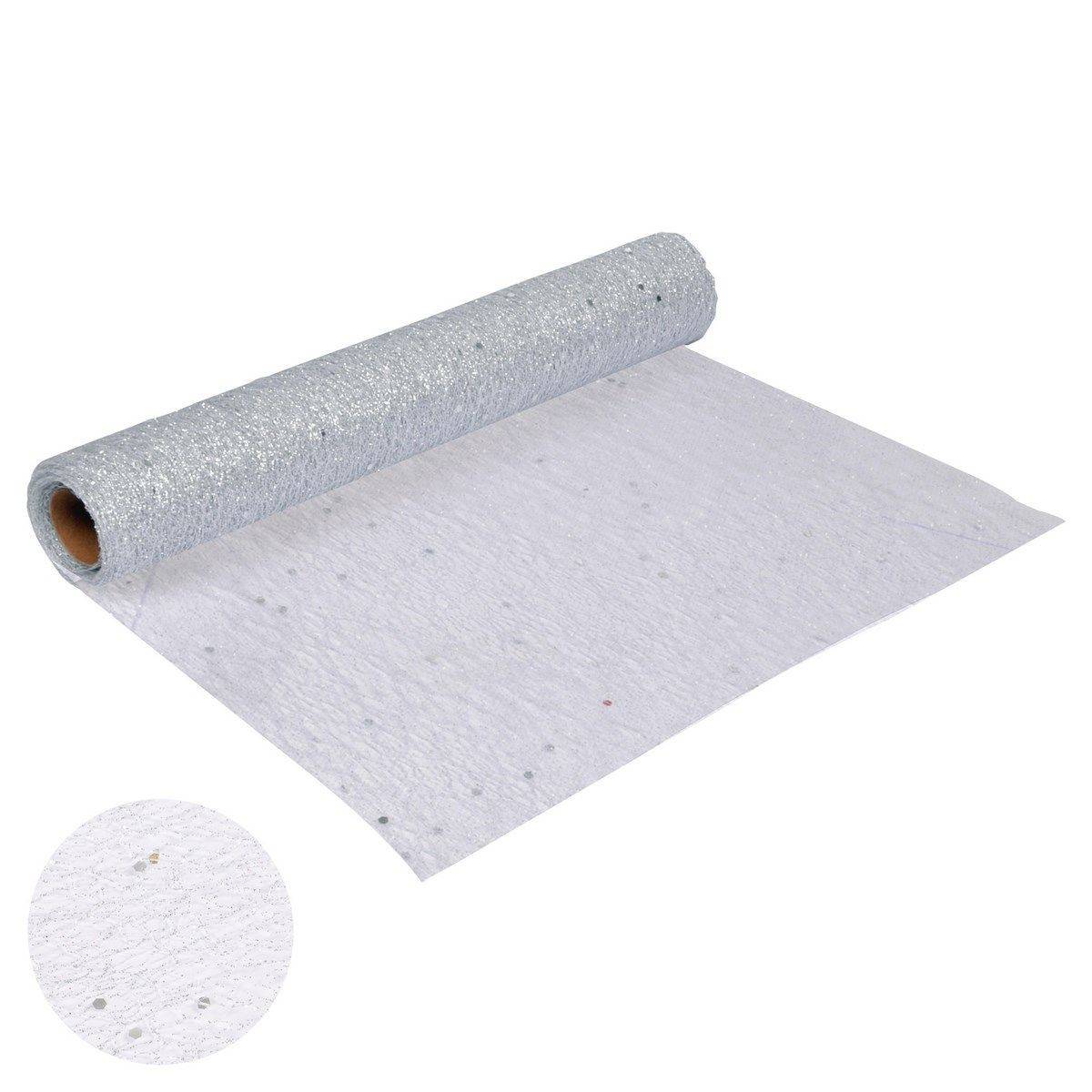 Chemin de Table Jetable "Sequins" 30cmx4m Argent - Image 2