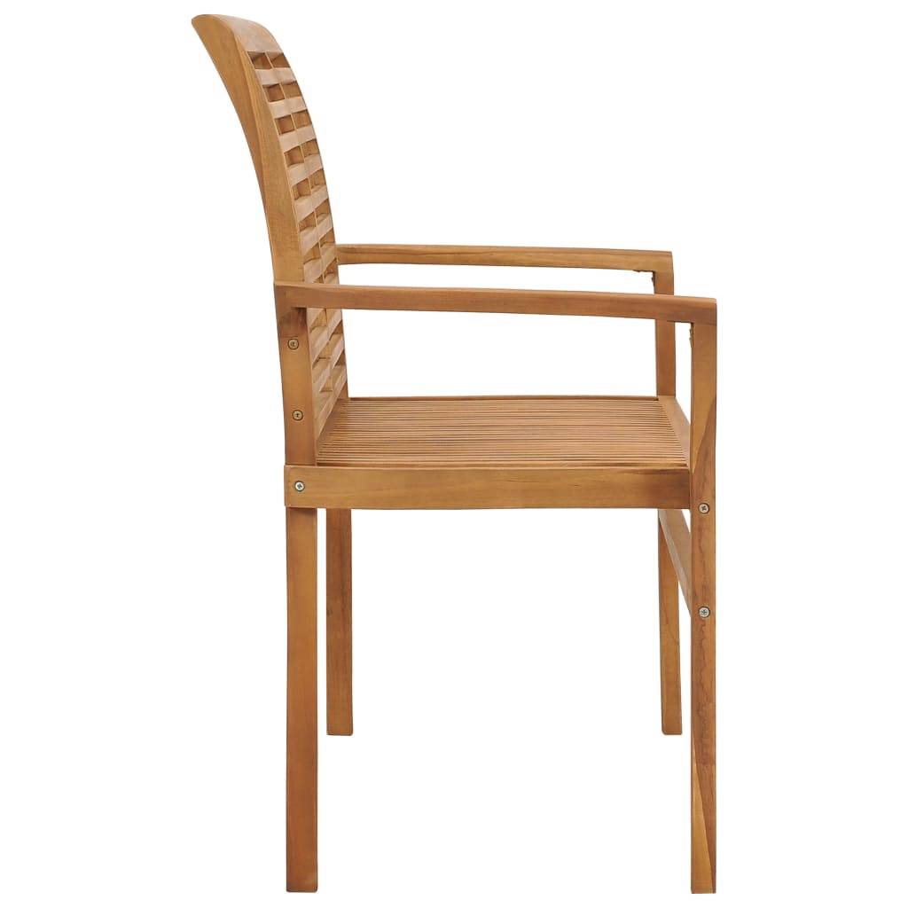 Helloshop26 - Banc de jardin meuble de patio d'extérieur terrasse avec coussin blanc crème 112 x 55 x 94 cm bois de teck - Image 4