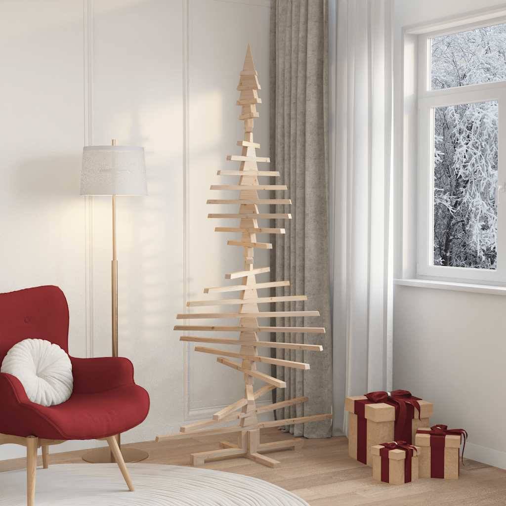 Maison Chic - Arbre de Noël, Sapin de Noël en bois pour décoration 210 cm bois massif de pin u661q - Image 3