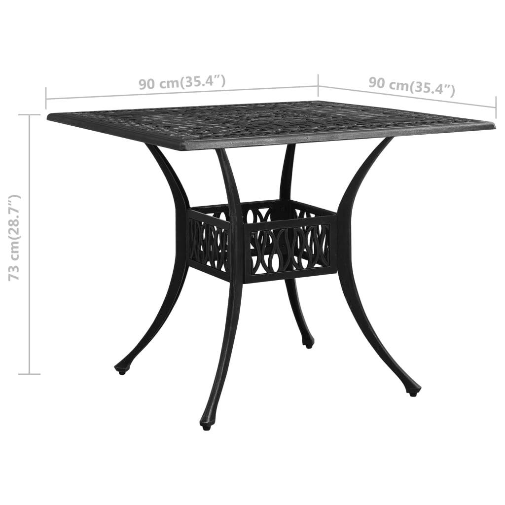 PANGIVO - Table de jardin Noir Aluminium coulé 90x90x73 cm - PANGIVO - Image 6
