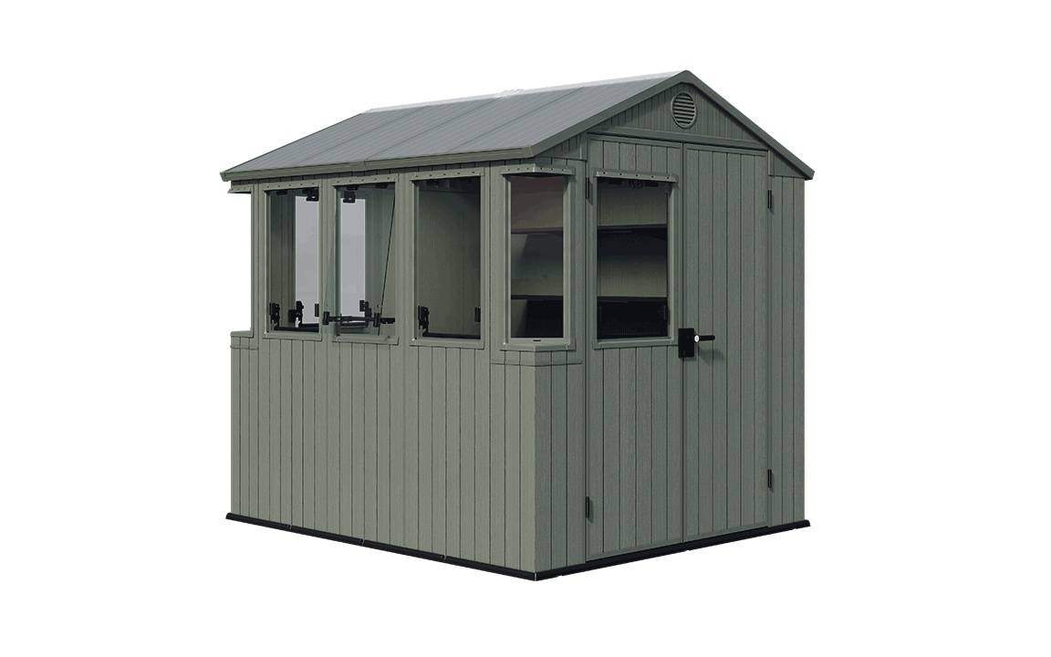 Keter - Serre de jardin avec abri de 4,5 m² Darwin - vert aspect bois - Keter - Image 2