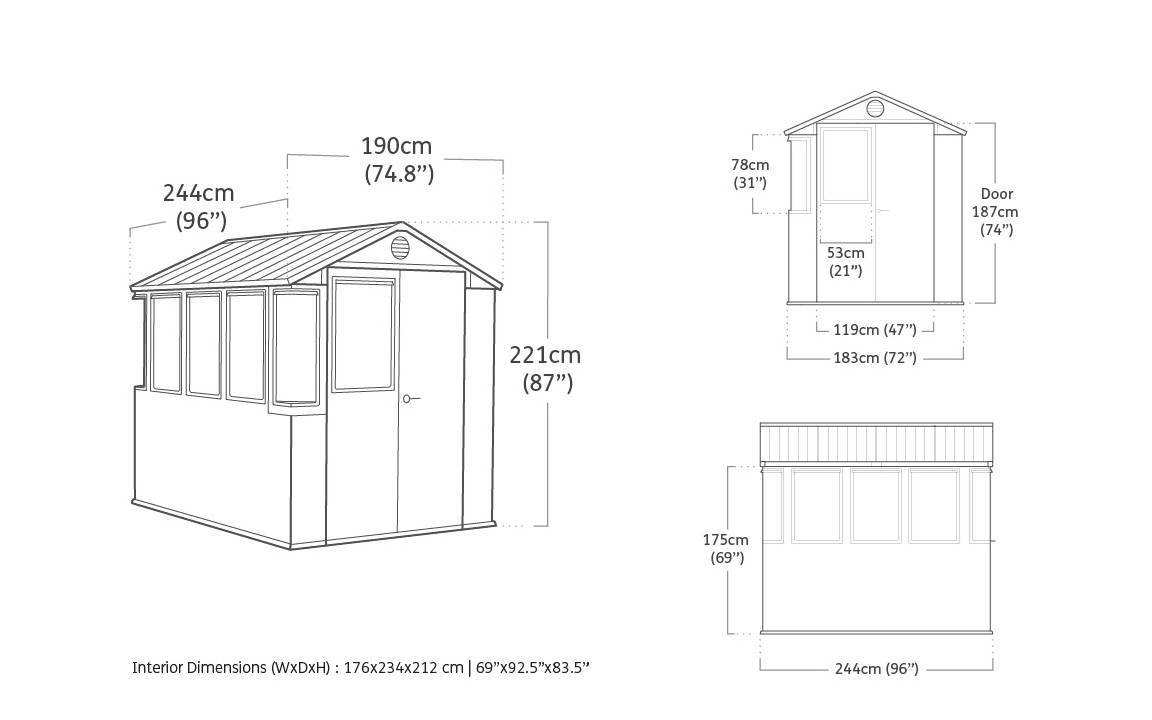 Keter - Serre de jardin avec abri de 4,5 m² Darwin - vert aspect bois - Keter - Image 9