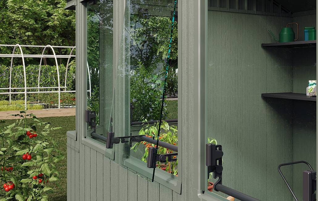Keter - Serre de jardin avec abri de 4,5 m² Darwin - vert aspect bois - Keter - Image 5