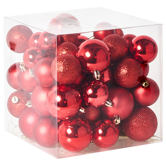 Beliani - Boules de Noël Matière synthétique Rouge TYIN - 6x6x7- Beliani - Image 2