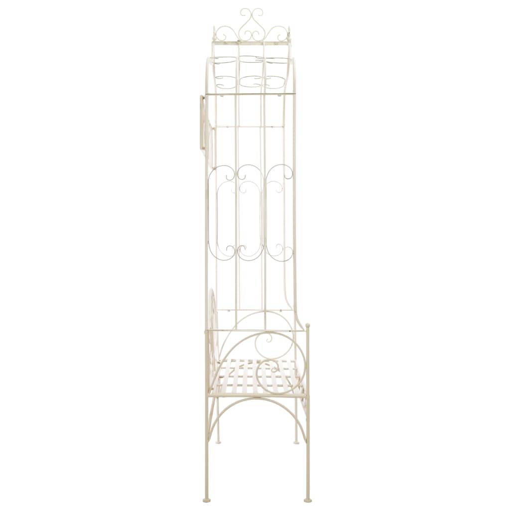PANGIVO - Banc de jardin fer blanc antique 122 x 43 x 220 cm - PANGIVO - Image 3