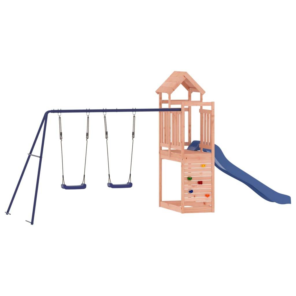 Helloshop26 - Aire de jeux d'extérieur balançoires toboggan portiques robuste jeux jardin 495 x 186 x 214 cm bois massif de douglas - Image 1