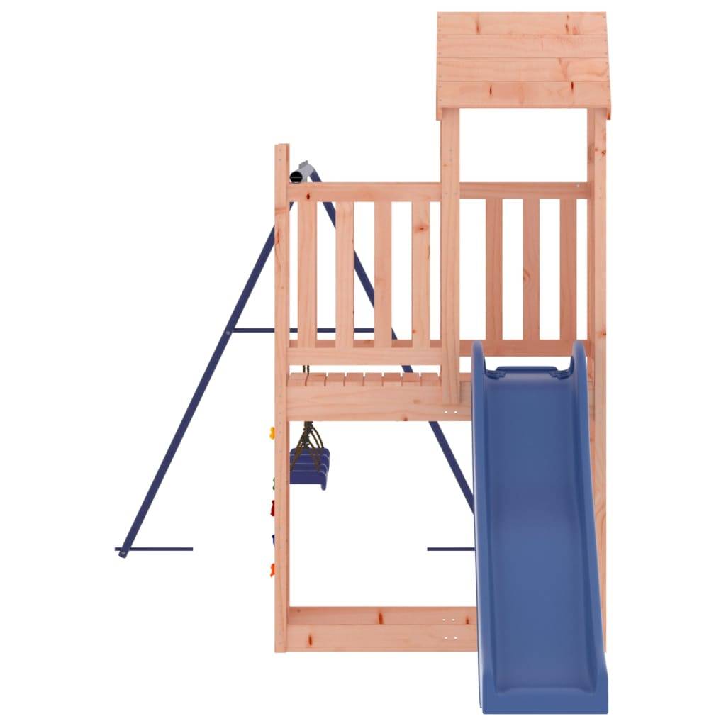 Helloshop26 - Aire de jeux d'extérieur balançoires toboggan portiques robuste jeux jardin 495 x 186 x 214 cm bois massif de douglas - Image 3