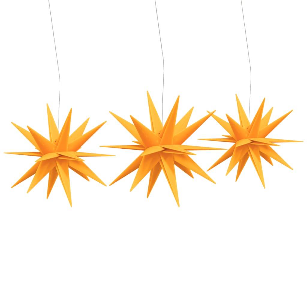Lot de 3 Étoiles de Noël LED Pliables à Piles Décoration Fête Jaune – ComfortXL Outdoor Living - Image 4