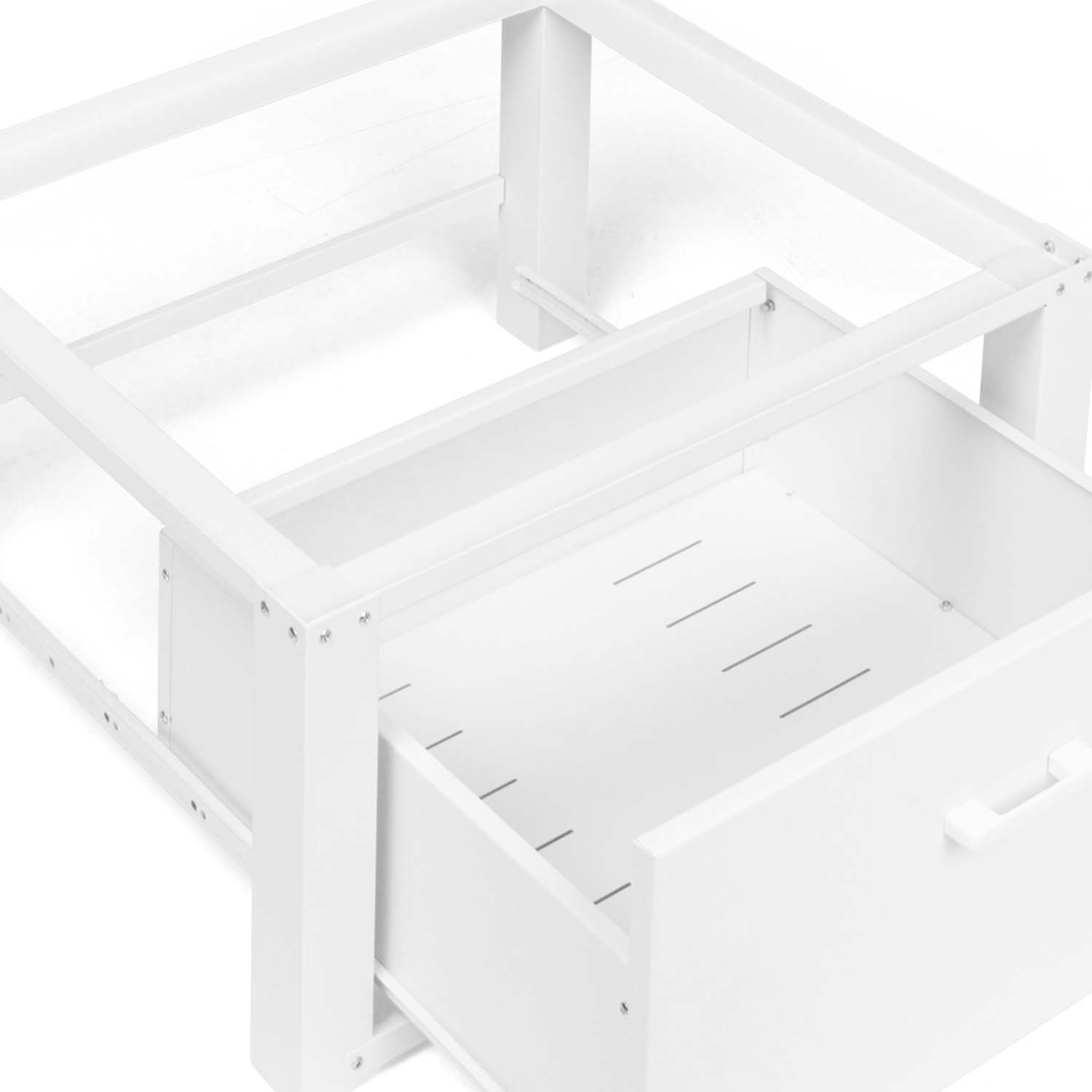 Support pour machine à laver 63 x 54 cm socle réhausseur en métal avec tiroir - Image 6