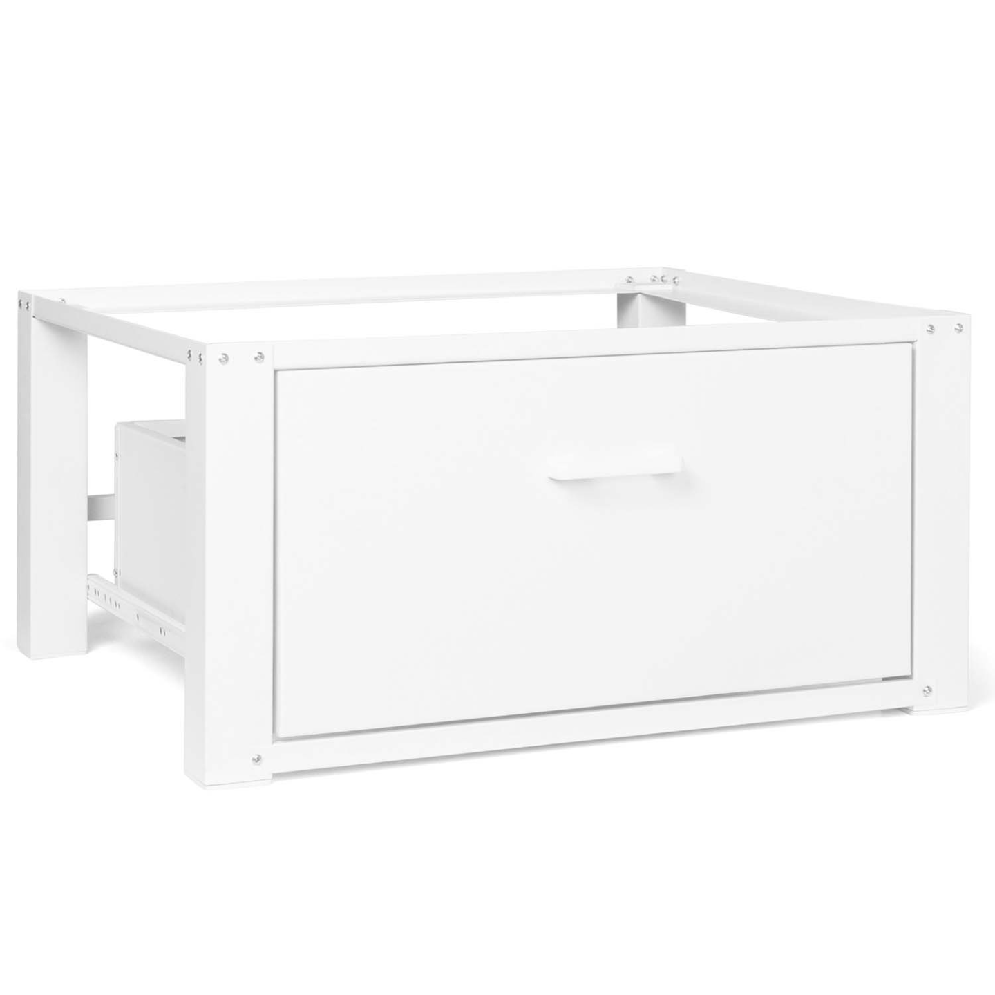 Support pour machine à laver 63 x 54 cm socle réhausseur en métal avec tiroir - Image 2