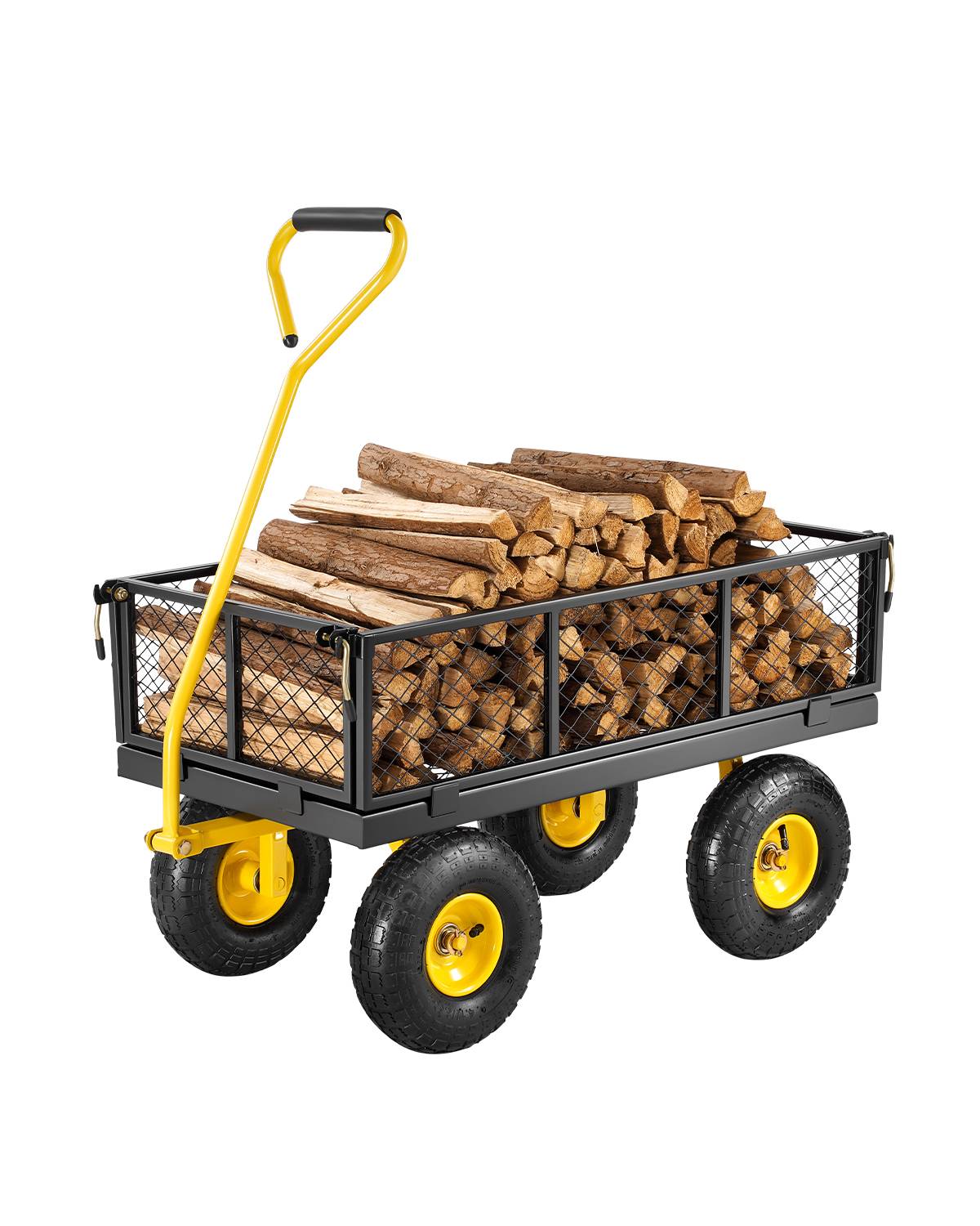 Vevor - VEVOR Chariot de Jardin Transport Robuste Acier 226,80 kg Pneu 254 mm Jaune Noir - Image 1