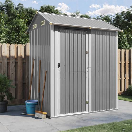 Vidaxl - Abri de jardin gris clair 192 x 152,5 x 237 cm en acier galvanisé vidaXL 364530 - Image 1