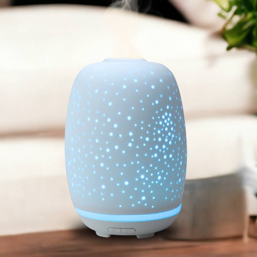 Zen'Arôme Diffuseur Huile Essentielle Stella – Diffuseur de Parfum - Éclairage Multifonction - Céramique Ajourée - Arrêt automatique - Image 1