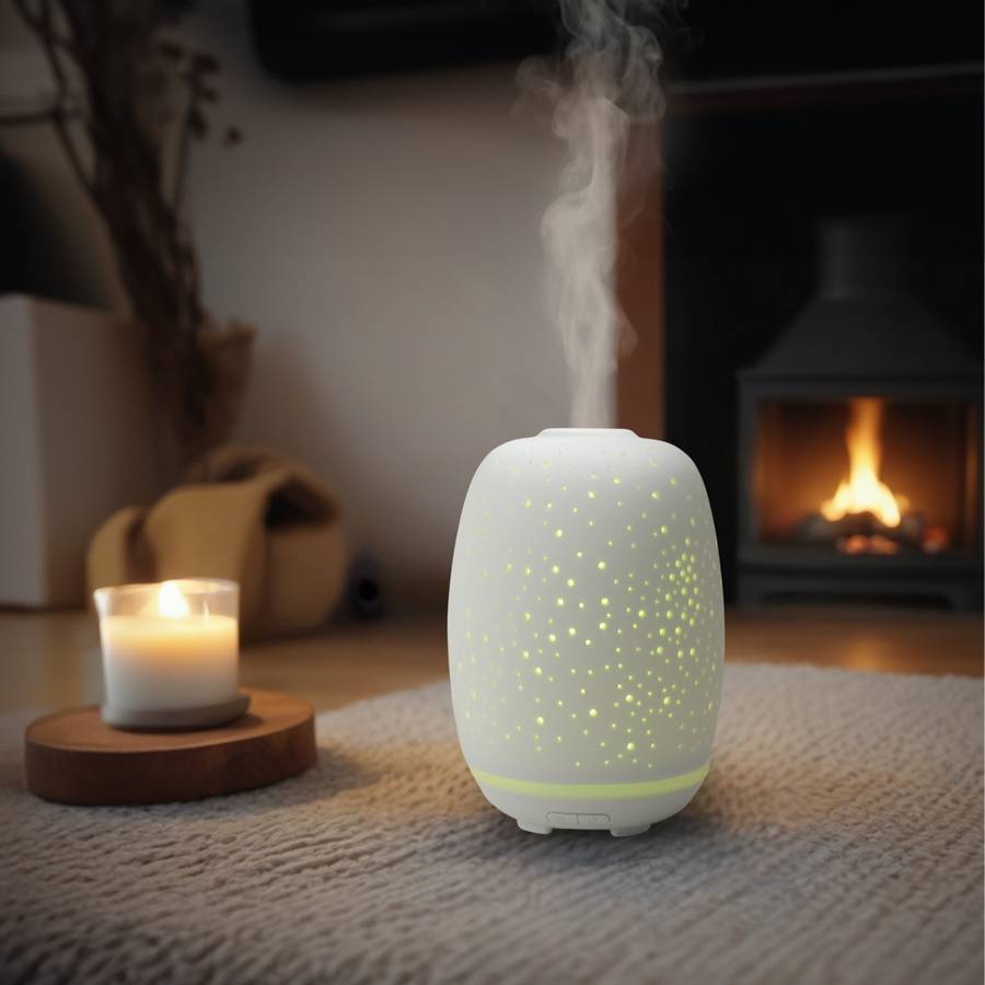 Zen'Arôme Diffuseur Huile Essentielle Stella – Diffuseur de Parfum - Éclairage Multifonction - Céramique Ajourée - Arrêt automatique - Image 5