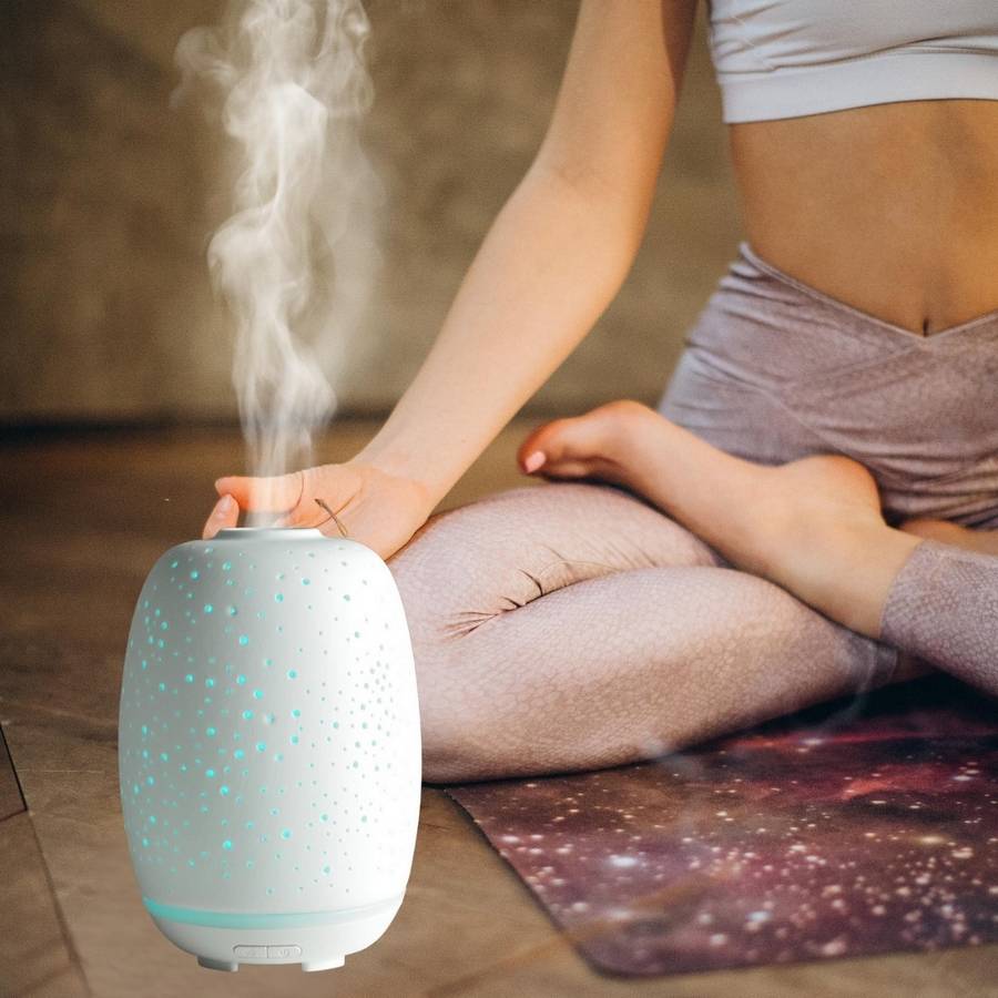 Zen'Arôme Diffuseur Huile Essentielle Stella – Diffuseur de Parfum - Éclairage Multifonction - Céramique Ajourée - Arrêt automatique - Image 6