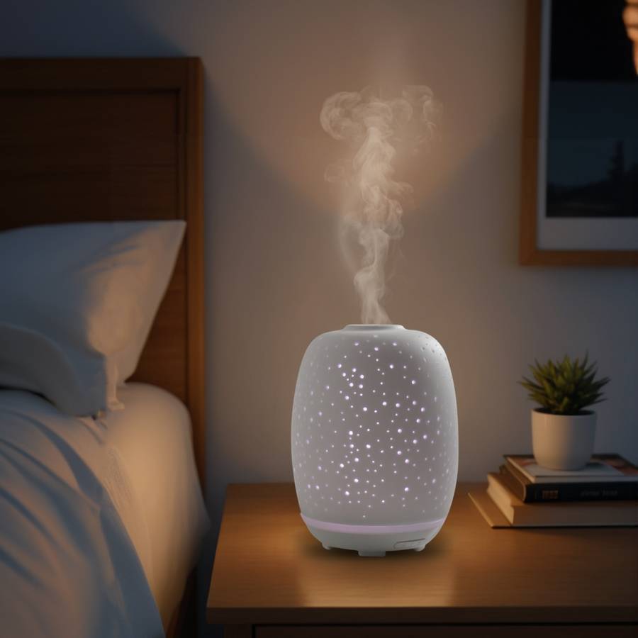 Zen'Arôme Diffuseur Huile Essentielle Stella – Diffuseur de Parfum - Éclairage Multifonction - Céramique Ajourée - Arrêt automatique - Image 3