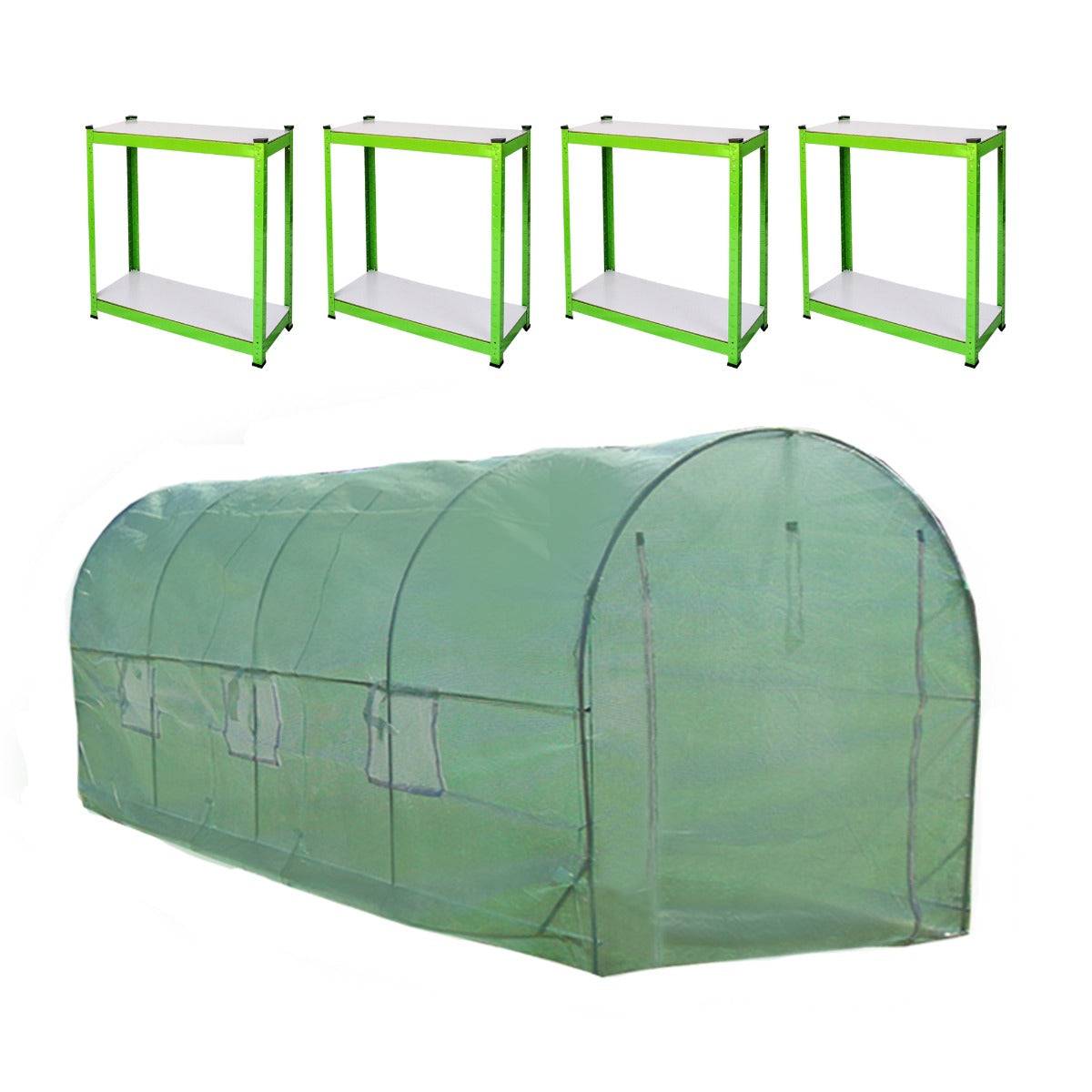 Monstershop - Serre Polytunnel 19mm 5m x 2m avec Étagères - Image 1