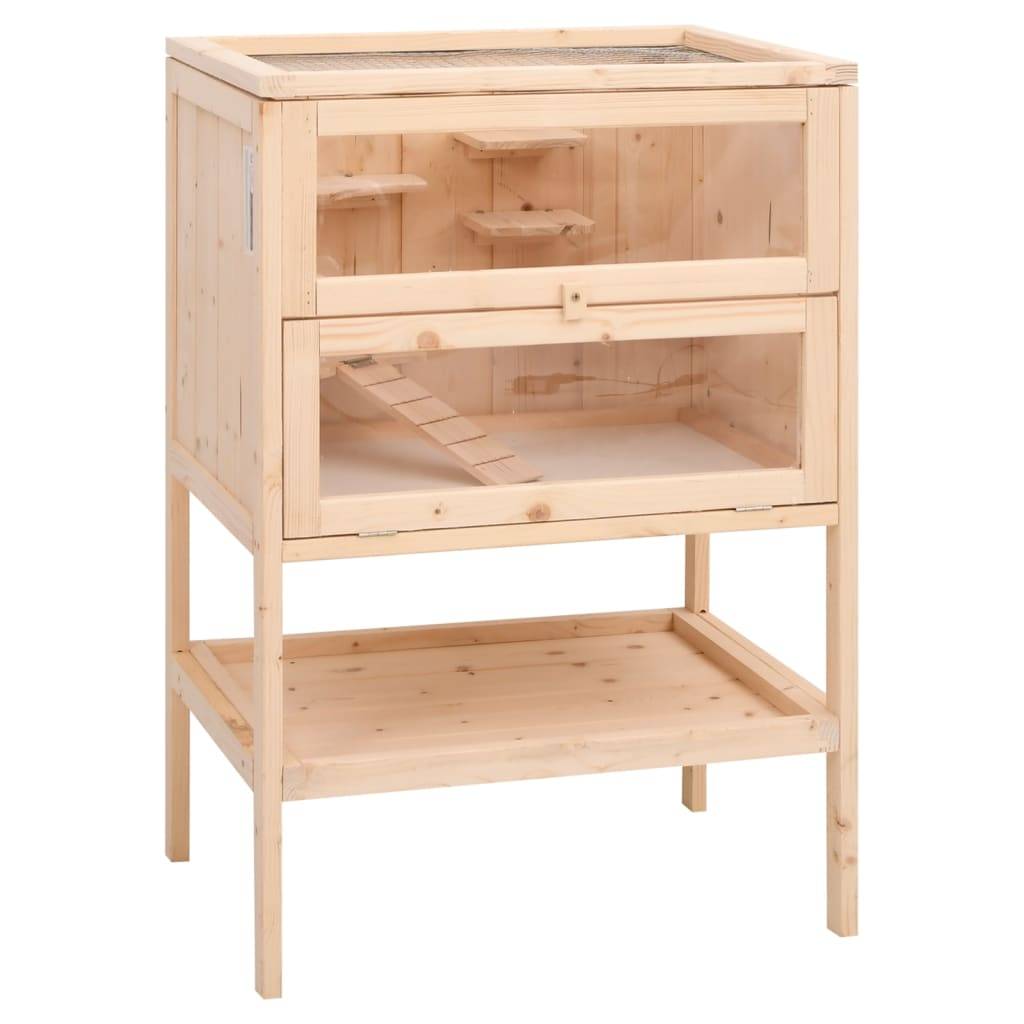 Cage à hamster - Cage pour hamsters 55x40x80 cm bois massif de sapin - Image 2