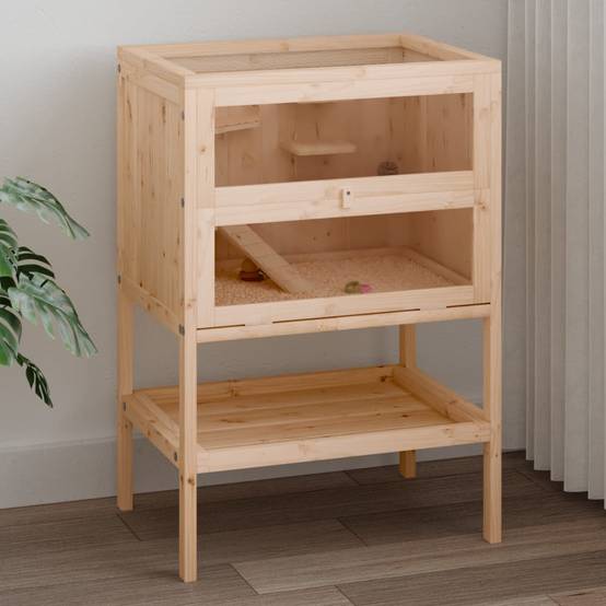 Cage à hamster - Cage pour hamsters 55x40x80 cm bois massif de sapin - Image 1