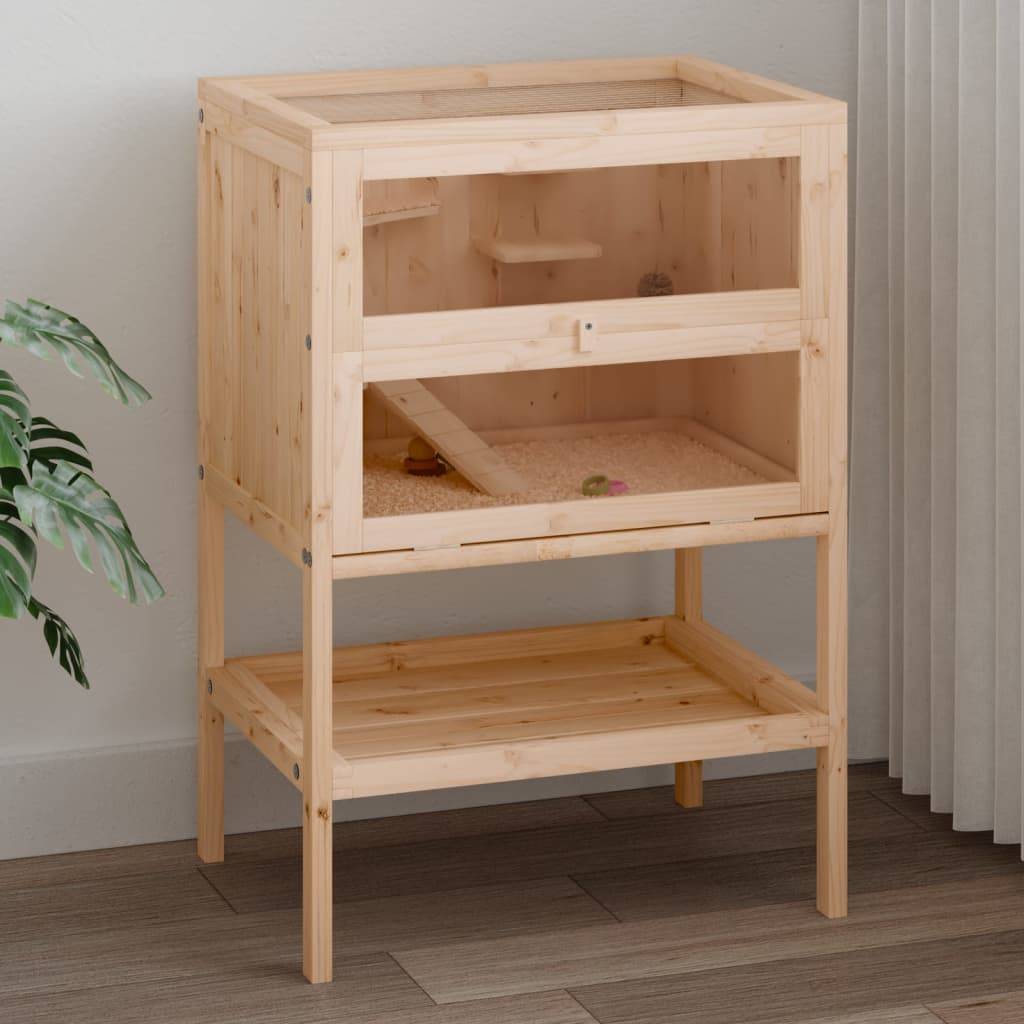 Cage à hamster - Cage pour hamsters 55x40x80 cm bois massif de sapin - Image 1
