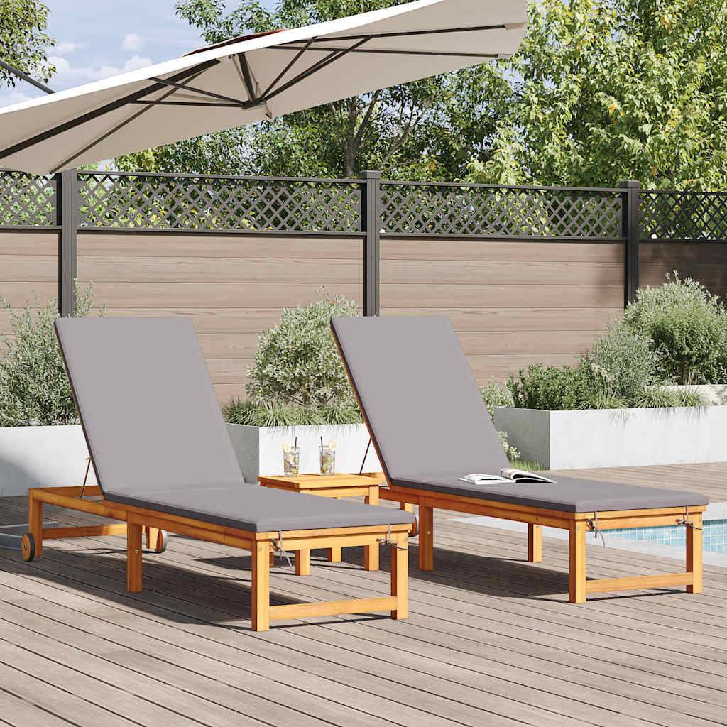 PANGIVO - Transat bois d'acacia marron 202 x 53 x 89 cm, Poids :43.8kg - PANGIVO - Image 3