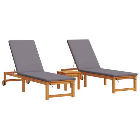 PANGIVO - Transat bois d'acacia marron 202 x 53 x 89 cm, Poids :43.8kg - PANGIVO - Image 2