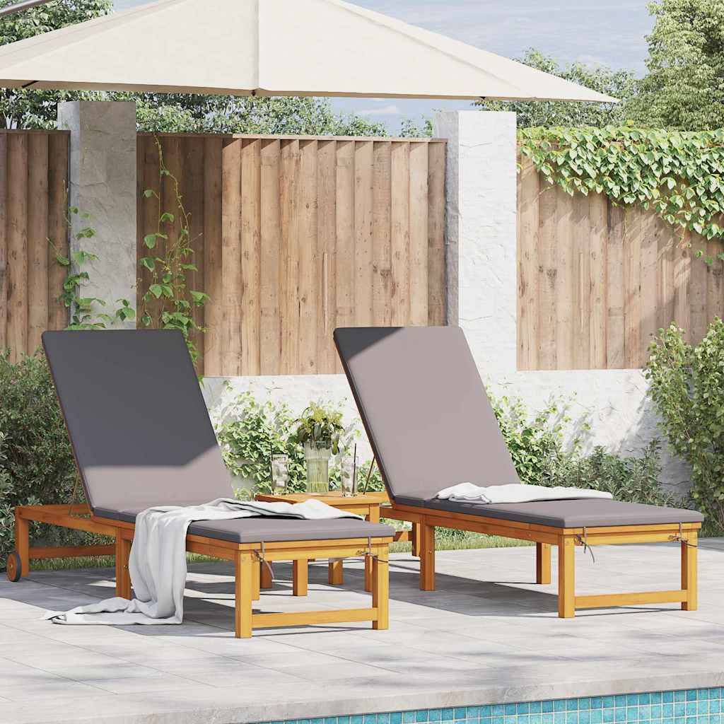 PANGIVO - Transat bois d'acacia marron 202 x 53 x 89 cm, Poids :43.8kg - PANGIVO - Image 1