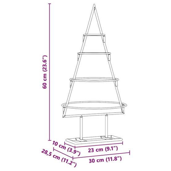 Sapin de Noël | Arbre de Noël en métal Doré 60 cm Acier peint par poudre Maison Chic - Image 9