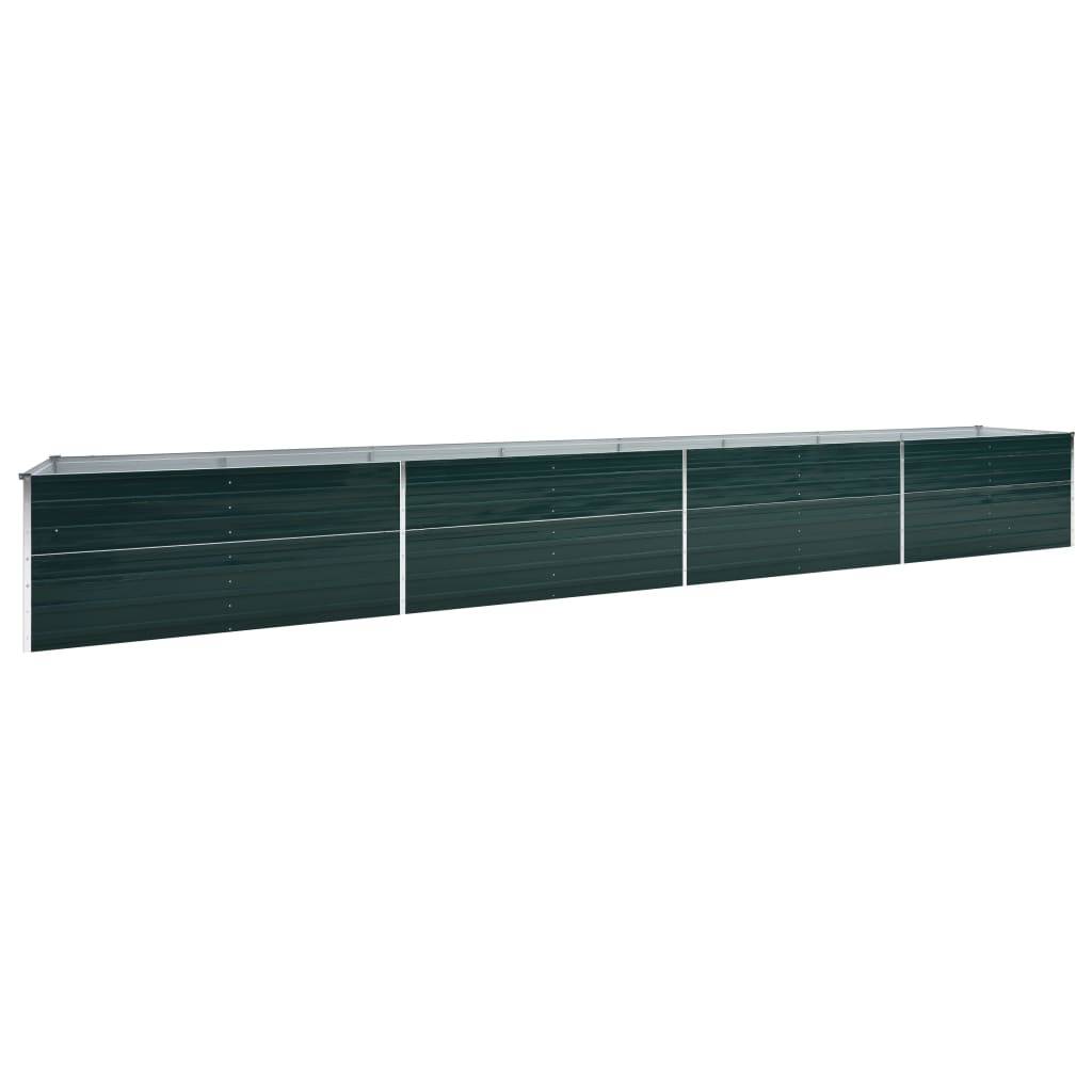Jardinière lit surélevé plantes fleurs jardin acier galvanisé 600 x 80 x 45 cm vert - Image 1