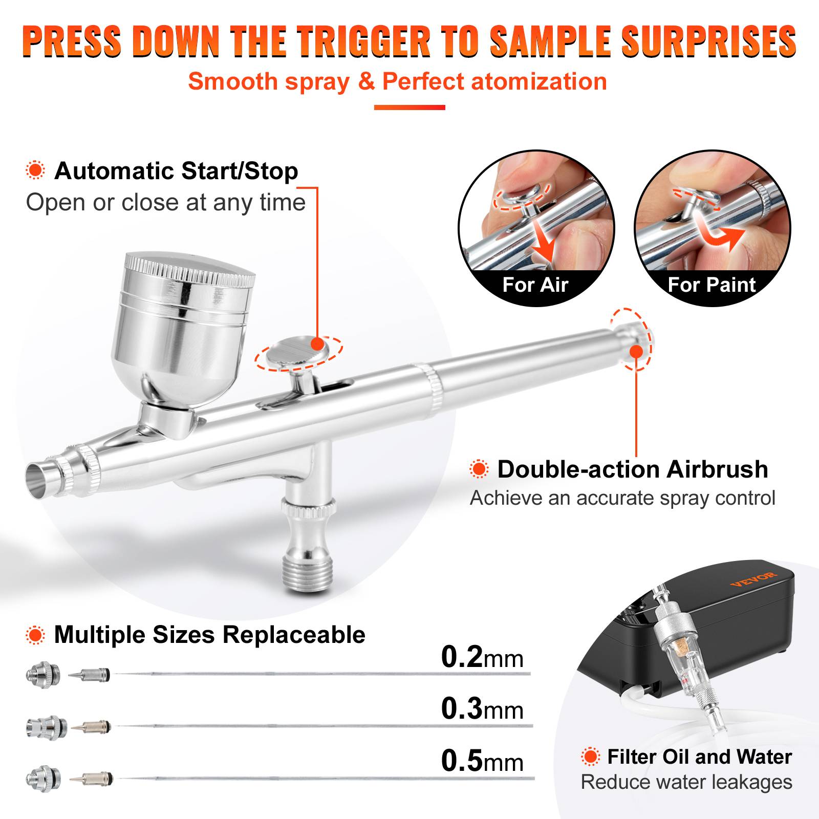 Kit d'aérographe avec compresseur Portable Mini pistolet de pulvérisation d'aérographe avec kit de compresseur Ensemble de peinture à action unique-double-noir | Fruugo CH