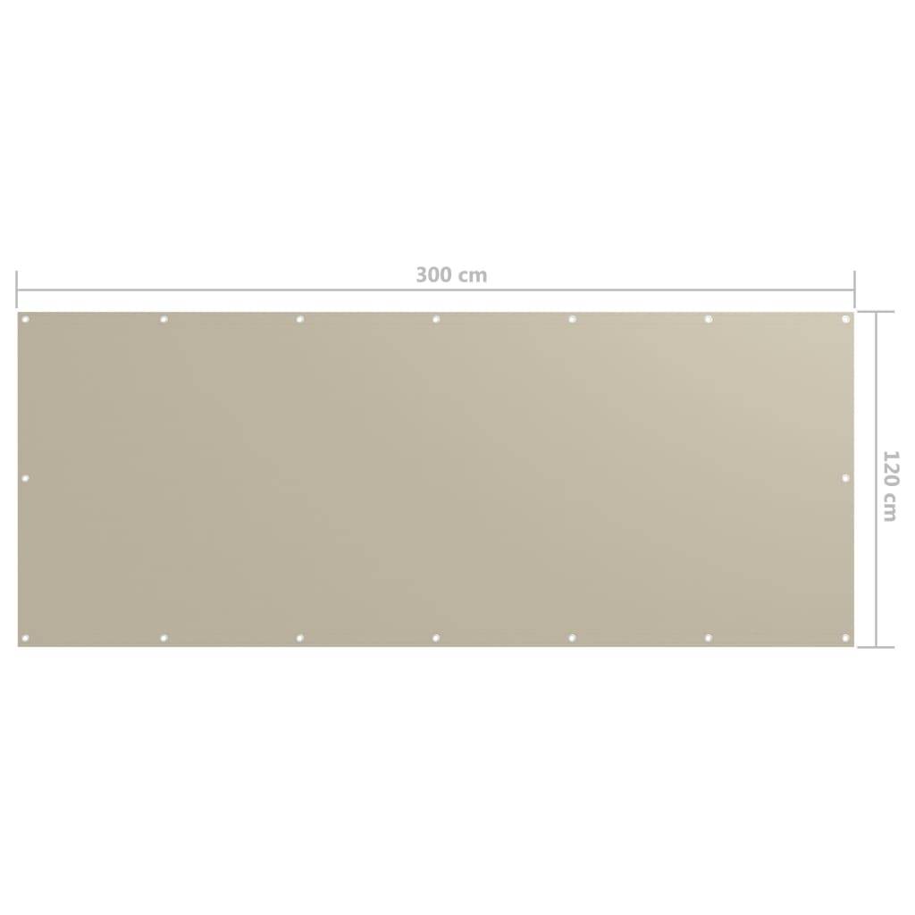 Helloshop26 - Écran de balcon brise pare vue protection confidentialité beige 120 x 300 cm tissu oxford - Image 5