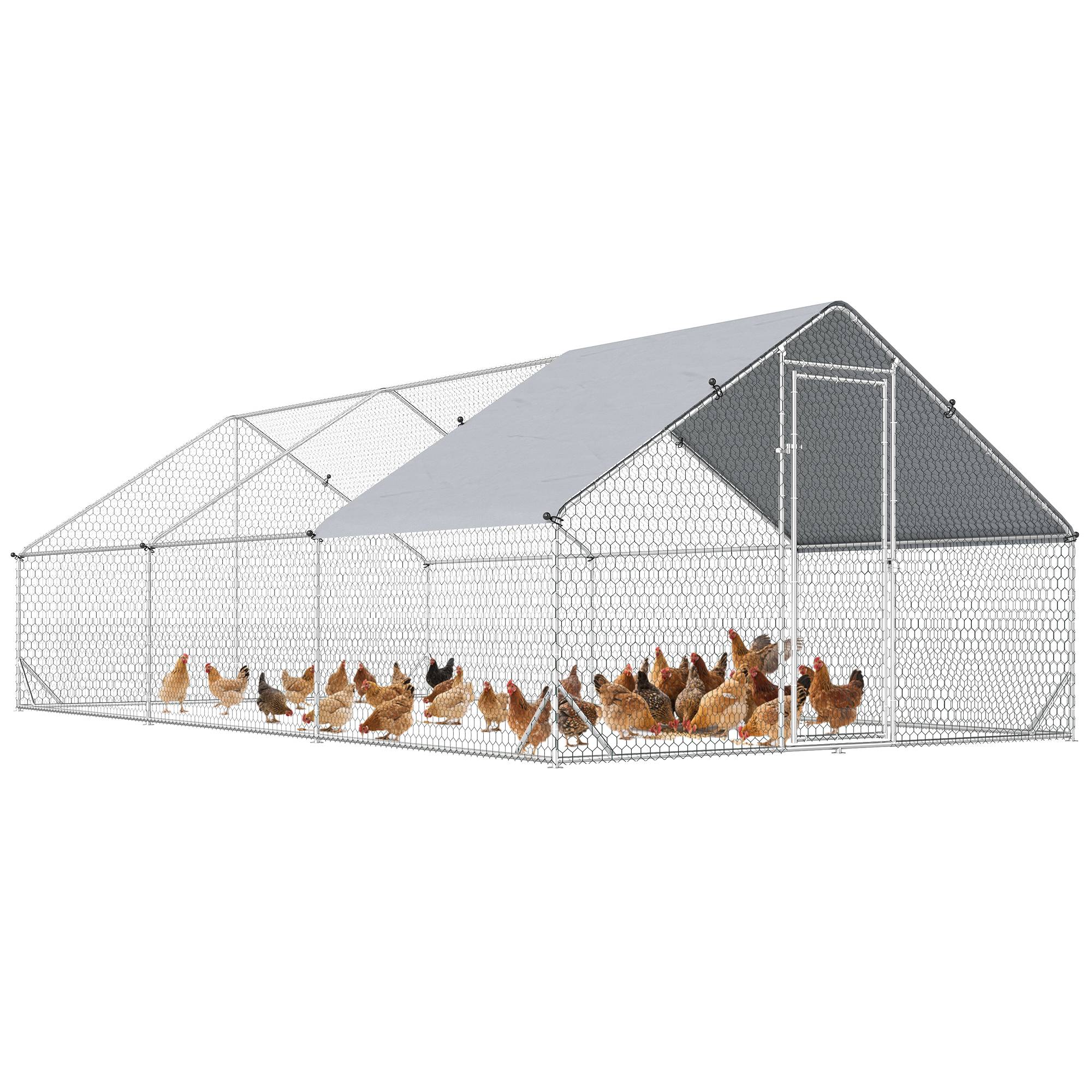 Sans Marque - Poulailler, enclos, volière, toit ombragé, 4-6 poules, canards, lapins, 3x2x2 m - Image 1