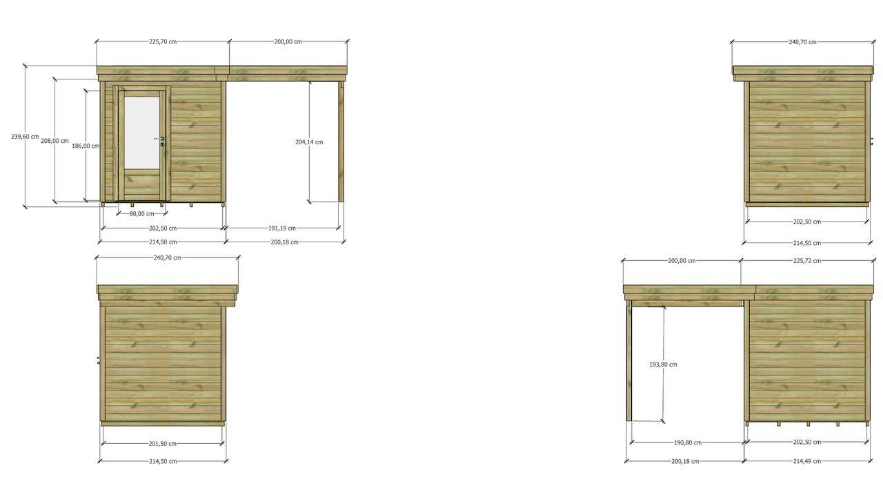 Abri Français - ABRI DE JARDIN bois autoclave 27mm - 4,14x2,14m / 9m2 - Bac acier - Plancher bois - Image 4