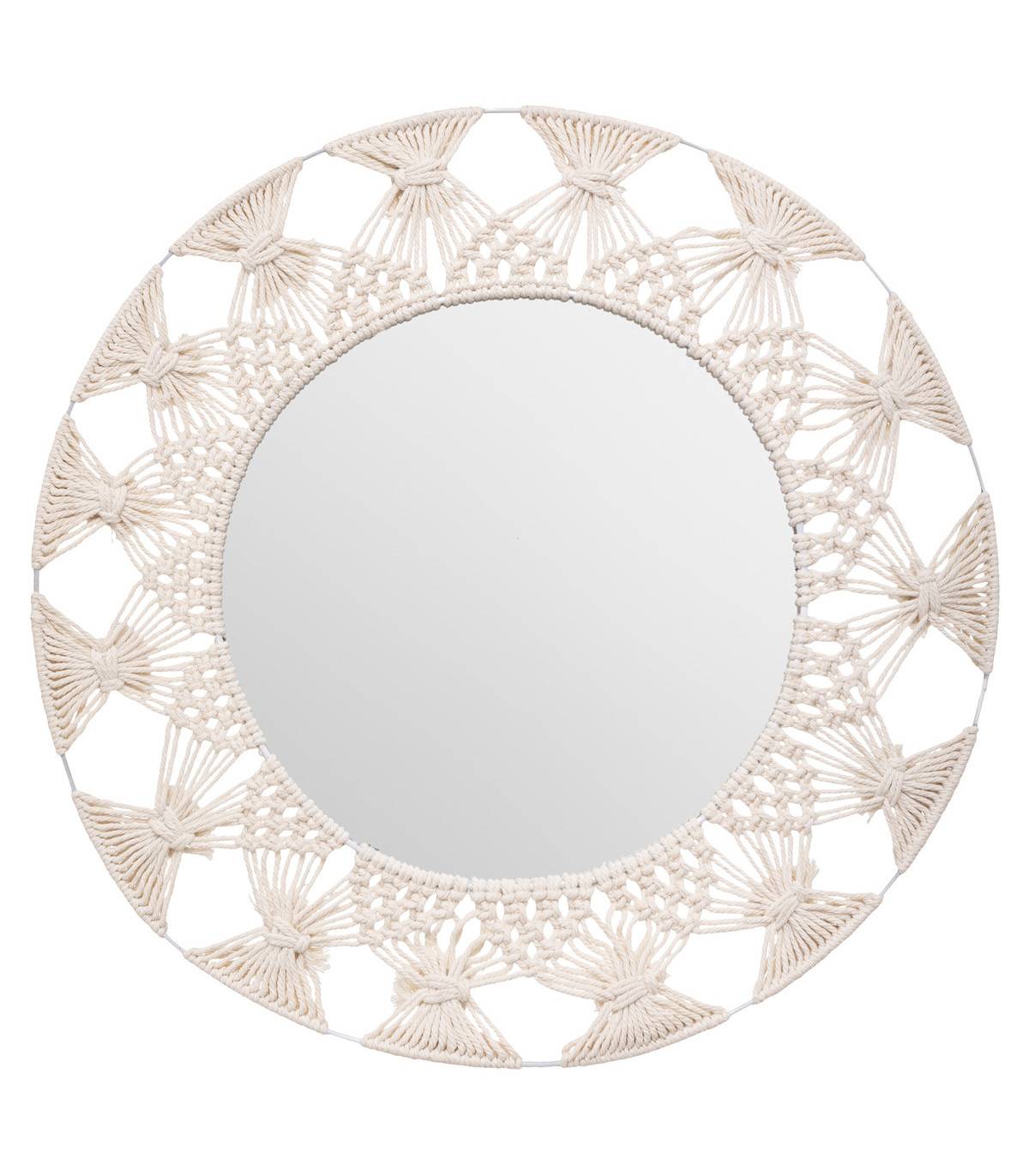 Miroir mural en Fer et Coton D 56 cm - Image 1