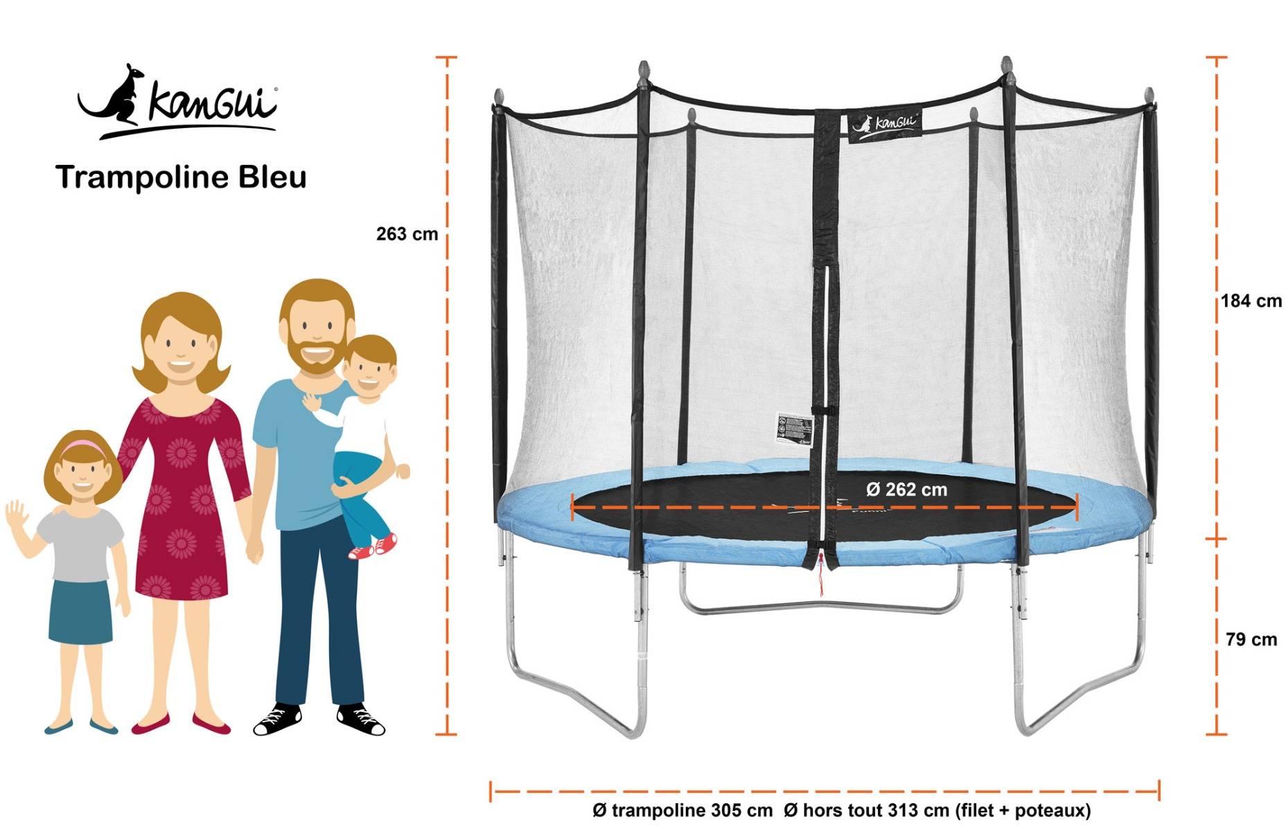 Kangui - Trampoline de jardin 305cm + filet de sécurité | Normes CE/EU Kangui - Image 7