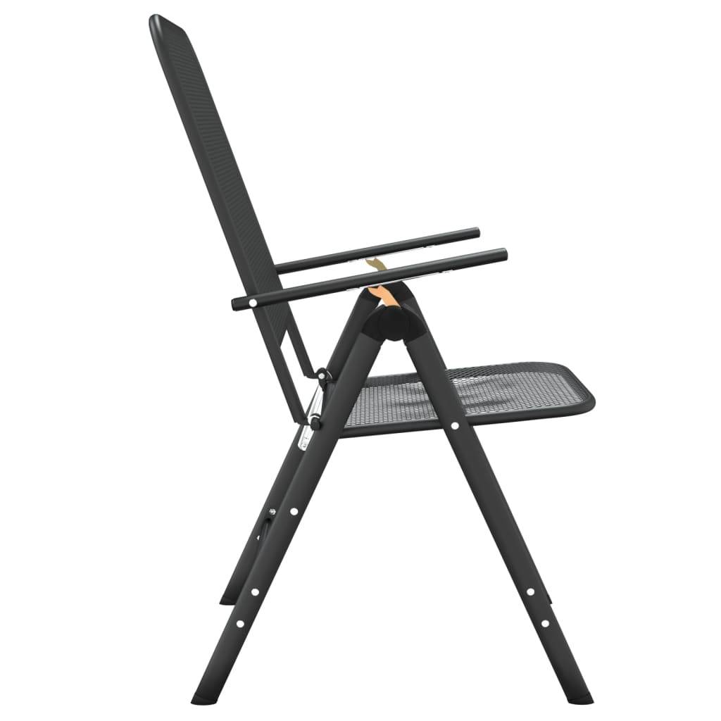 Lot de 2 Chaises pliables jardin | Chaise d'extérieur Maille métallique Anthracite - Image 5