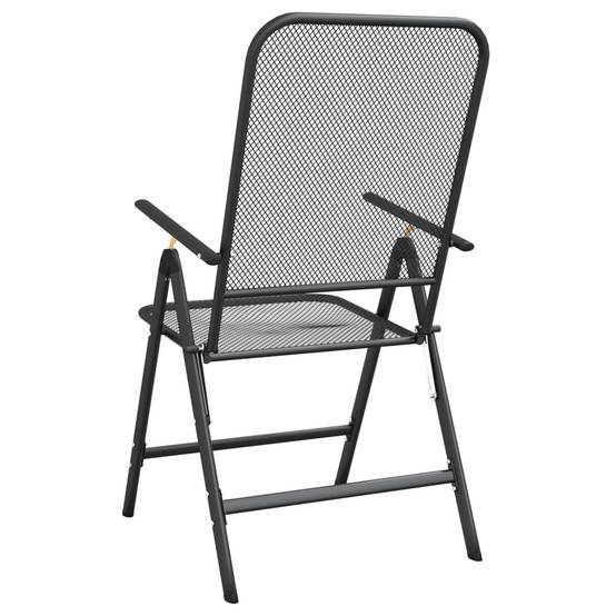 Lot de 2 Chaises pliables jardin | Chaise d'extérieur Maille métallique Anthracite - Image 6