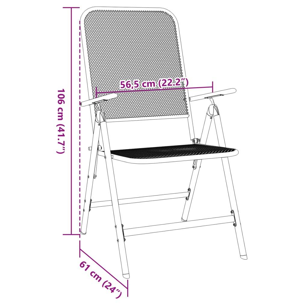 Lot de 2 Chaises pliables jardin | Chaise d'extérieur Maille métallique Anthracite - Image 9