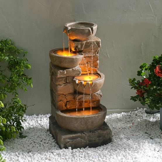 Teamson Home - Fontaine LED en polyrésine, marron Teamson Home - Image 1
