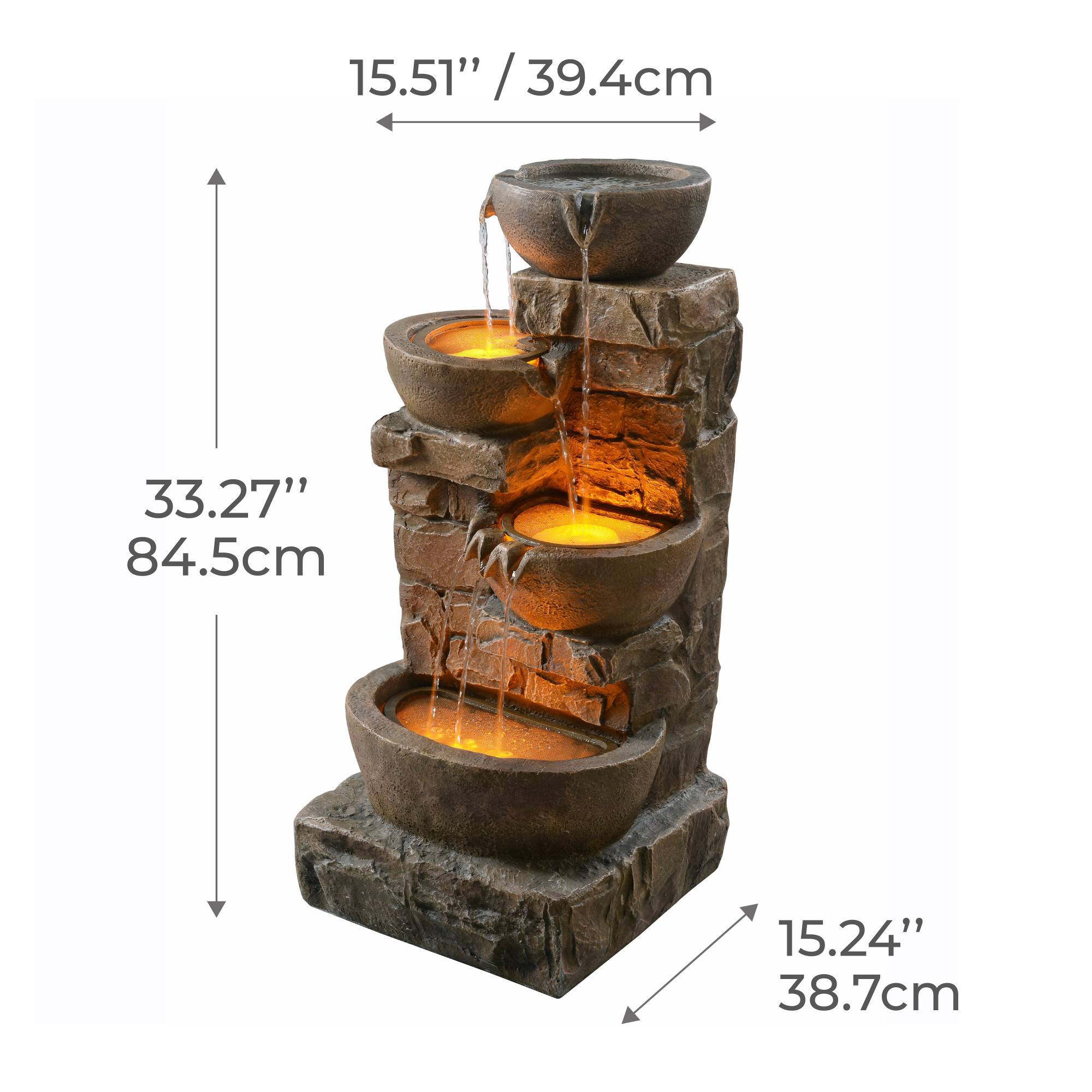 Teamson Home - Fontaine LED en polyrésine, marron Teamson Home - Image 4