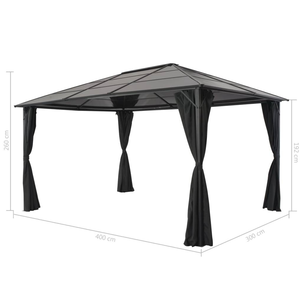 ComfortXL - Grande Tonnelle Aluminium Toit Rigide PC avec 4 Rideaux pour Jardin Noir 4x3 m – ComfortXL Outdoor Living - Image 7