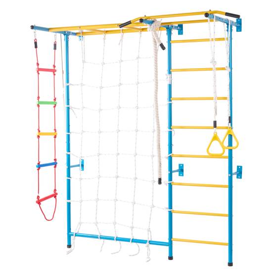 VEVOR Jungle gym intérieur 7-en-1, échelle suédoise acier. Barre traction, corde, anneaux. Charge 220 lb. - Image 1