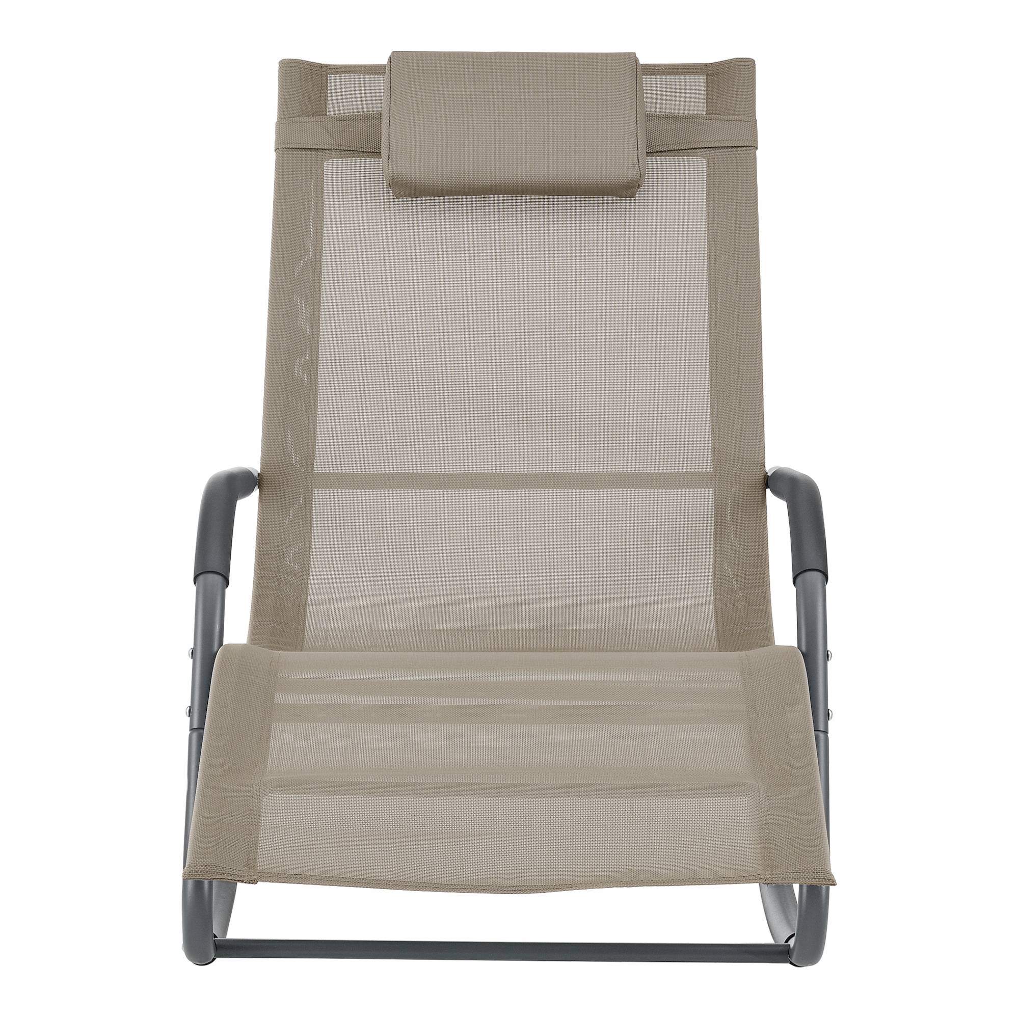 Lot de 2 Bains de Soleil à Bascule Caracena Acier Textile Beige [en.casa] - Image 3