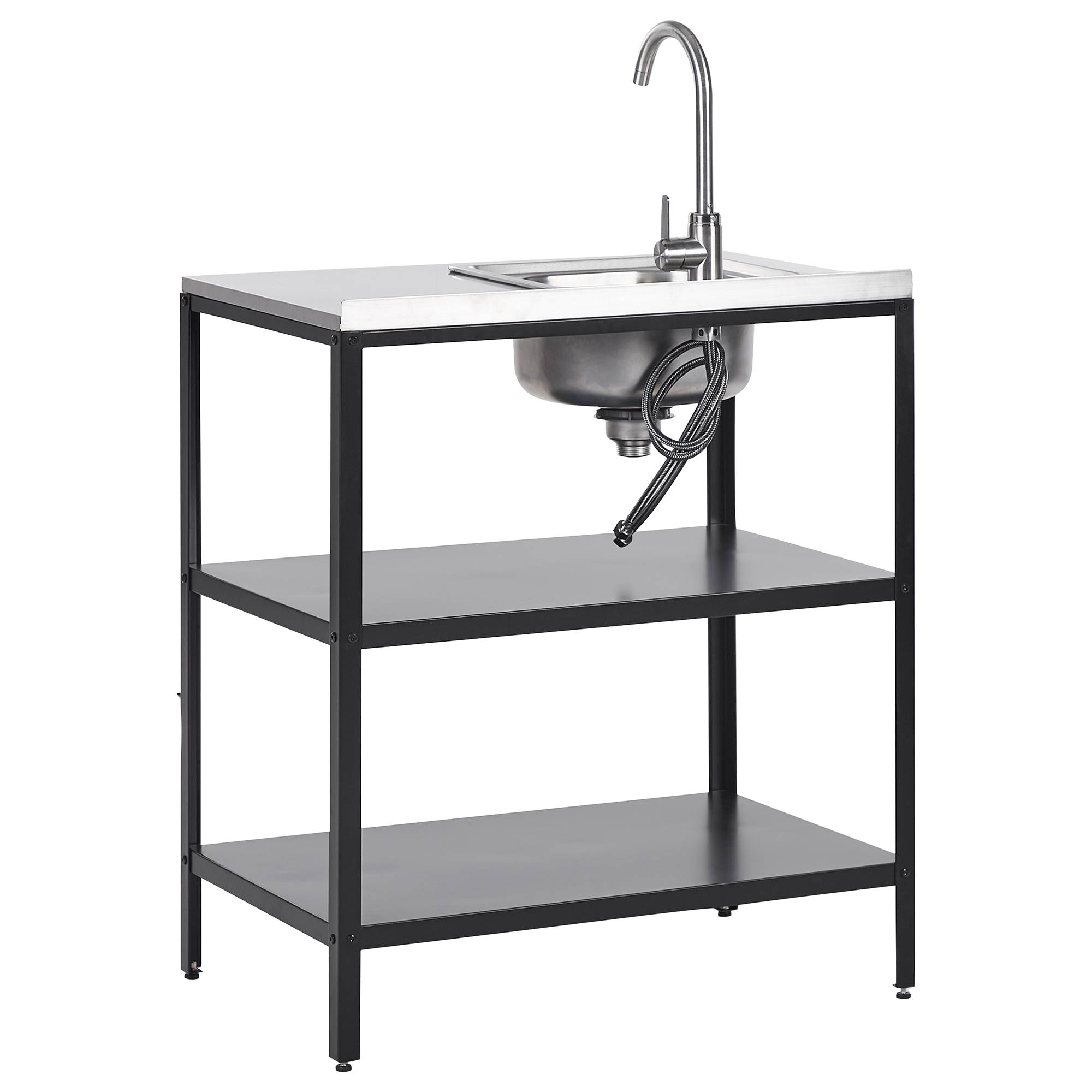Beliani - Cuisine de jardin Acier Noir VILAMA - 80x50x90- Beliani - Image 5